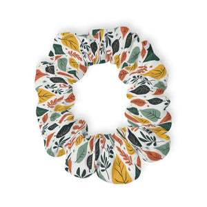 Multicolored Leaves Scrunchie - Vibrant Hair Accessory - Dipaliz - 4’’ × - Ponytail Holders