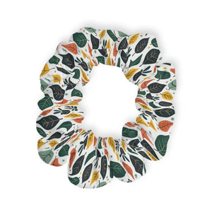 Multicolored Leaves Scrunchie - Vibrant Hair Accessory - Dipaliz - 4’’ × - Ponytail Holders