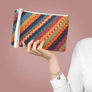 Bold Multicolored Stripes Clutch - Premium Vegan Leather - Dipaliz - Bags