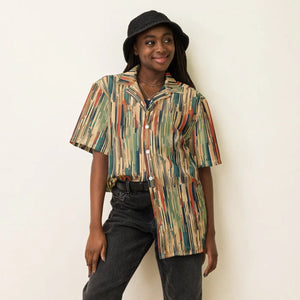 Eco Multicolored Stripes Unisex Button Shirt - Dipaliz - Shirts
