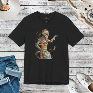 Freaky Mummy Unwrapping Short Sleeve Tee - Halloween - Dipaliz - T-shirts