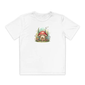 Mushroom Cottage Youth Tee - Whimsical Fairy Garden Kids Shirt - T-shirts - s