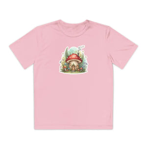 Mushroom Cottage Youth Tee - Whimsical Fairy Garden Kids Shirt - T-shirts - s