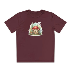 Mushroom Cottage Youth Tee - Whimsical Fairy Garden Kids Shirt - T-shirts - s