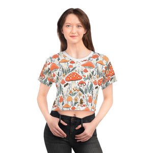 Retro Flora Cottage Core Crop Tee - Silky Polyester - Dipaliz - T-shirts