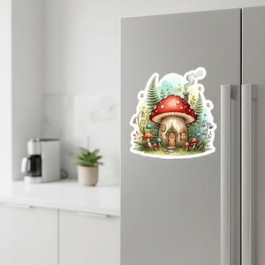 Mushroom House Sticker Cute Fairy Garden Kiss-cut Vinyl - Decorative Stickers