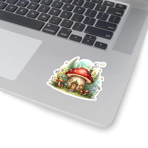 Mushroom House Sticker Cute Fairy Garden Kiss-cut Vinyl - Decorative Stickers
