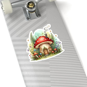 Mushroom House Sticker Cute Fairy Garden Kiss-cut Vinyl - Decorative Stickers