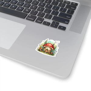 Mushroom House Sticker Cute Fairy Garden Kiss-cut Vinyl - Decorative Stickers