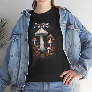 Night Unisex Heavy Cotton Tee - Mushroom Design - Dipaliz - T-shirts