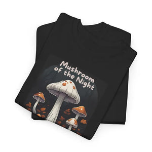 Night Unisex Heavy Cotton Tee - Mushroom Design - Dipaliz - T-shirts