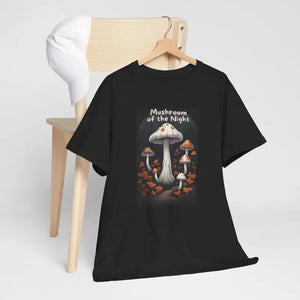 Night Unisex Heavy Cotton Tee - Mushroom Design - Dipaliz - T-shirts