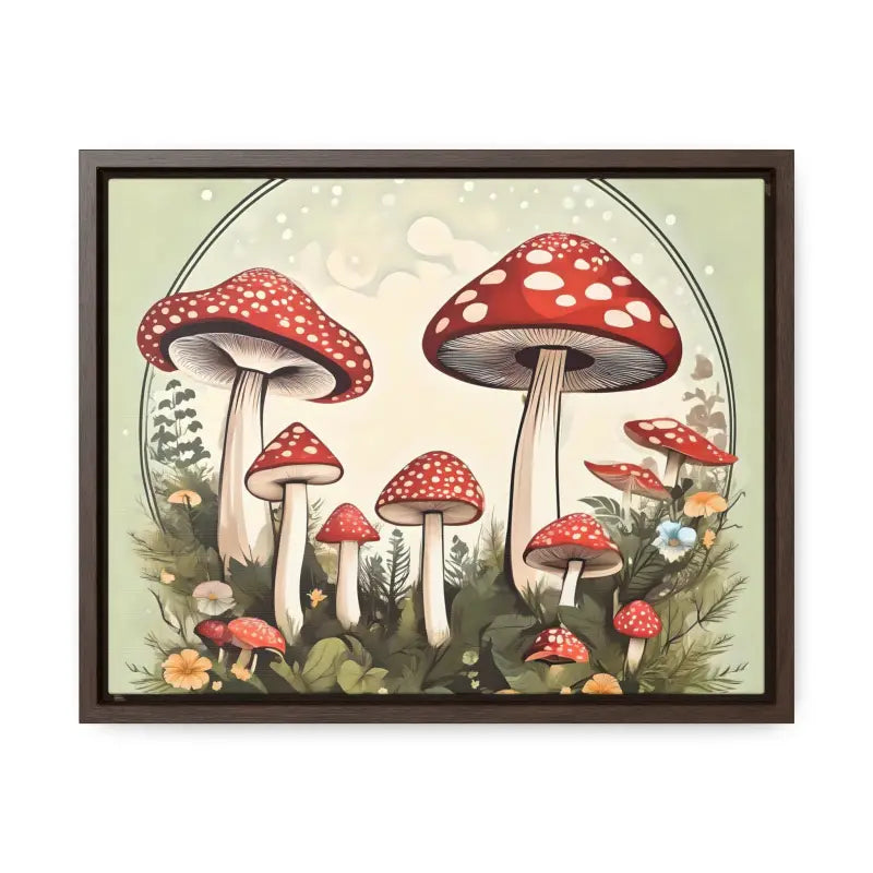 Enchant your Space with Magic Mushroom Gallery Canvas Wrap - 14″ x 11″ / Walnut / Premium Wraps (1.25″)