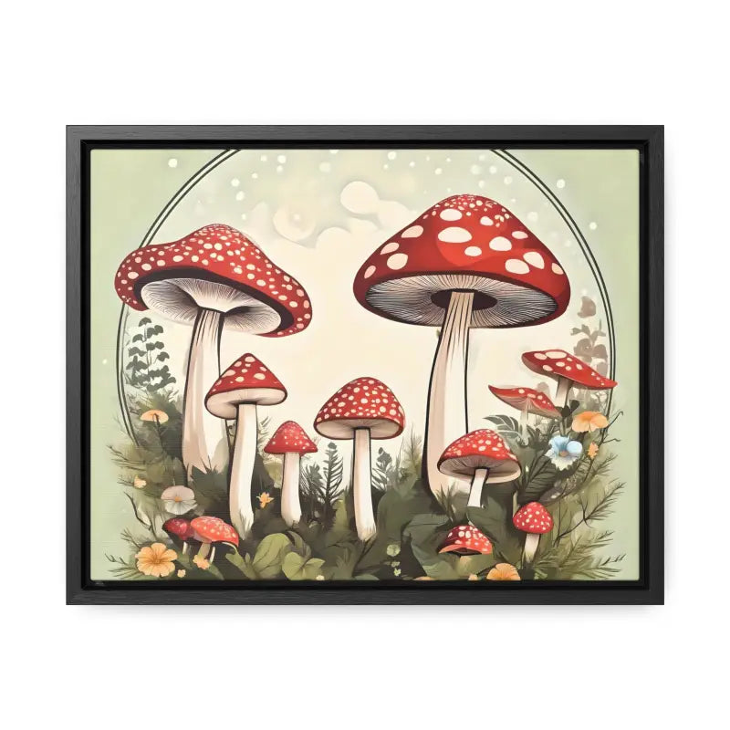 Enchant your Space with Magic Mushroom Gallery Canvas Wrap - 14″ x 11″ / Black / Premium Wraps (1.25″)