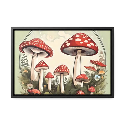 Enchant your Space with Magic Mushroom Gallery Canvas Wrap - 18″ x 12″ / Black / Premium Wraps (1.25″)