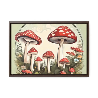 Enchant your Space with Magic Mushroom Gallery Canvas Wrap - 18″ x 12″ / Walnut / Premium Wraps (1.25″)