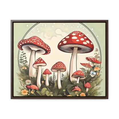 Enchant your Space with Magic Mushroom Gallery Canvas Wrap - 20″ x 16″ / Walnut / Premium Wraps (1.25″)