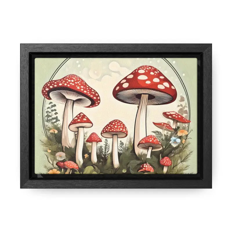 Enchant your Space with Magic Mushroom Gallery Canvas Wrap - 7’’ x 5’’ / Black / Premium Wraps (1.25″)