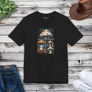 Mushrooms in the Forest Halloween Unisex Jersey Short Sleeve Tee - Black / s - T-shirt