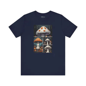 Spooky Forest Mushrooms Halloween Unisex Jersey Short Sleeve Tee - Dipaliz - Navy / s - T-shirts