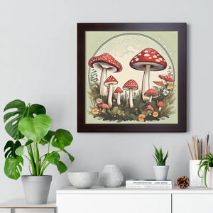 Mushrooms Growing Forest Gallery Canvas Wraps Framed Poster - Dipaliz - Posters Prints & Visual Artwork