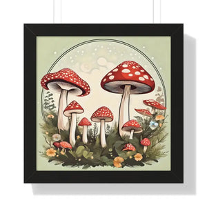 Mushrooms Growing Forest Gallery Canvas Wraps Framed Poster - Dipaliz - Posters Prints & Visual Artwork