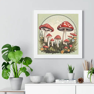 Mushrooms Growing Forest Gallery Canvas Wraps Framed Poster - Dipaliz - Posters Prints & Visual Artwork