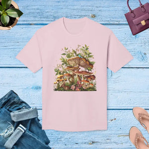 Cottage Core Mushrooms T-shirt - Whimsical Cotton Tee - Dipaliz - Pink / s - T-shirts