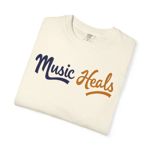 Soft Unisex Garment-dyed T-shirt Music Heals Epic Comfort Dipaliz - T-shirts - s