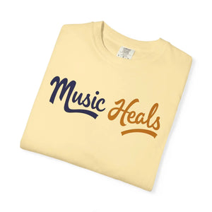Soft Unisex Garment-dyed T-shirt Music Heals Epic Comfort Dipaliz - T-shirts - s