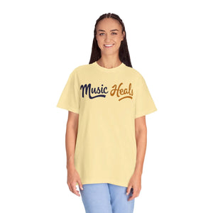 Soft Unisex Garment-dyed T-shirt Music Heals Epic Comfort Dipaliz - T-shirts - s