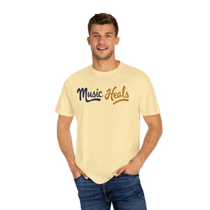 Soft Unisex Garment-dyed T-shirt Music Heals Epic Comfort Dipaliz - T-shirts - s
