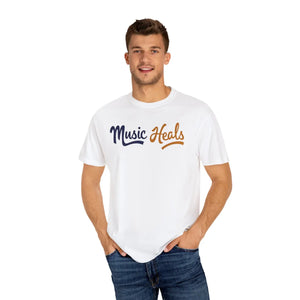 Soft Unisex Garment-dyed T-shirt Music Heals Epic Comfort Dipaliz - T-shirts - s