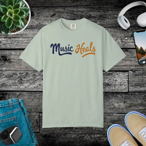 Soft Unisex Garment-dyed T-shirt Music Heals Epic Comfort Dipaliz - T-shirts - s