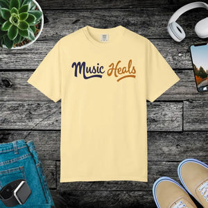 Music Heals Unisex Garment-dyed T-shirt Epic Comfort - Dipaliz - Banana / s - T-shirts