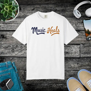 Music Heals Unisex Garment-dyed T-shirt Epic Comfort - Dipaliz - White / s - T-shirts