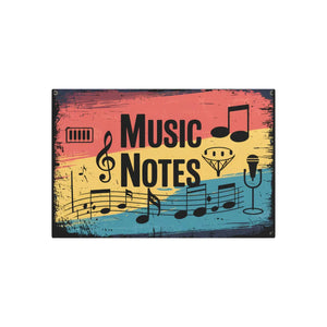 Vintage Music Note Metal Art Sign – White Aluminum - Dipaliz - Novelty Signs