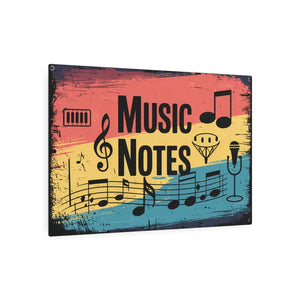 Vintage Music Note Metal Art Sign White Aluminum Nostalgic Decor - Novelty Signs