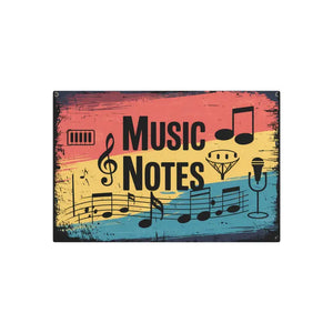Vintage Music Note Metal Art Sign White Aluminum Nostalgic Decor - Novelty Signs