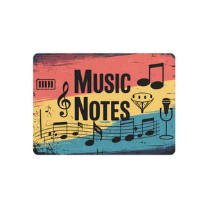 Vintage Music Note Metal Art Sign White Aluminum Nostalgic Decor - 7’’ x 5’’ (horizontal) / 0.12’’ - Novelty Signs