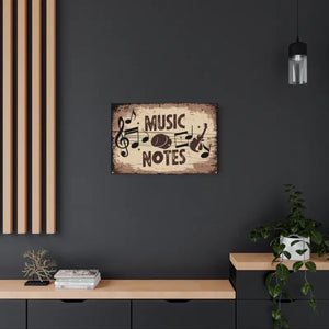 Vintage Metal Art Music Notes Sign White Aluminum - Dipaliz - Novelty Signs