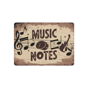 Vintage Metal Art Music Notes Sign White Aluminum - Dipaliz - 7’’ x 5’’ (horizontal) / 0.12’’ - Novelty Signs