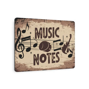 Vintage Metal Art Music Notes Sign White Aluminum - Dipaliz - Novelty Signs