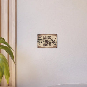 Vintage Metal Art Music Notes Sign White Aluminum - Dipaliz - Novelty Signs