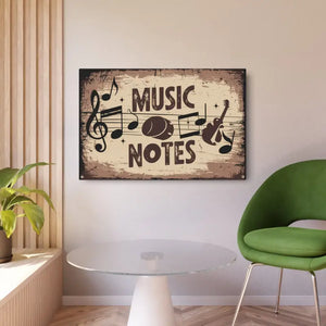 Vintage Metal Art Music Notes Sign White Aluminum - Dipaliz - Novelty Signs