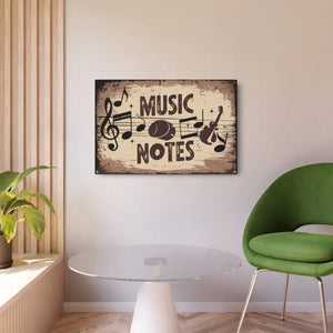Vintage Metal Art Music Notes Sign White Aluminum - Dipaliz - Novelty Signs