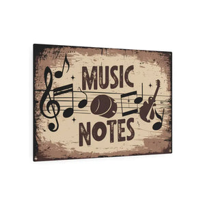 Vintage Metal Art Music Notes Sign White Aluminum - Dipaliz - Novelty Signs