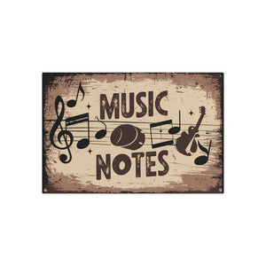 Vintage Metal Art Music Notes Sign White Aluminum - Dipaliz - 36″ x 24″ (horizontal) / 0.12’’ - Novelty Signs