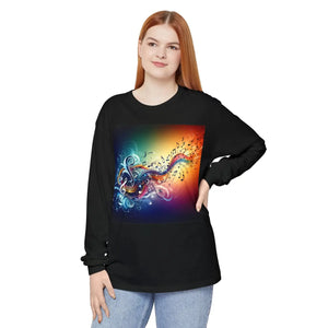 Vibrant Music Vibes Long Sleeve - Artistic Unisex Tee - Dipaliz - T-shirts