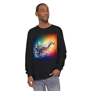 Vibrant Music Vibes Long Sleeve - Artistic Unisex Tee - Dipaliz - T-shirts